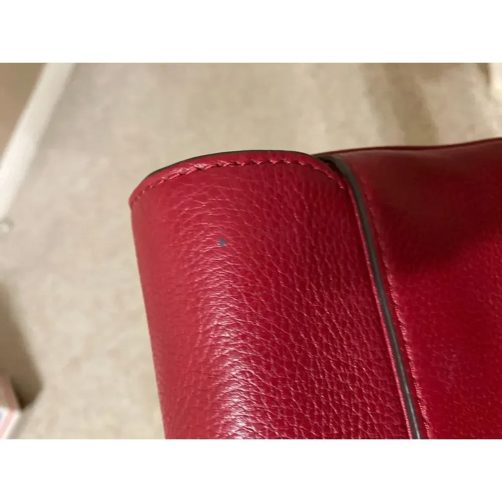 MICHAEL KORS, SMALL RED PEBBLED LEATHER CROSSBODY BAG